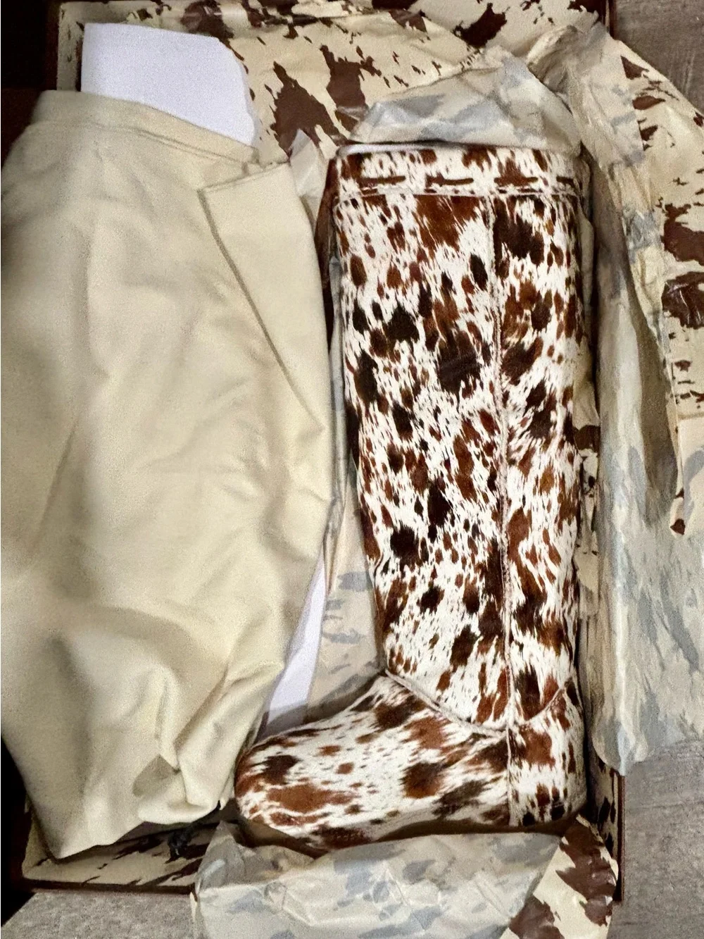 UGG Calf Hair Knee-High Boot in White Bucked Tall Boot